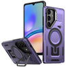 For Samsung Galaxy A05s Shield Hollow Frame Holder MagSafe Phone Case(Purple)