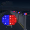 C1A Solar Powered Double Sided LED Barricade Light Traffic Signal Red And Blue Strobe Road Warning Lights