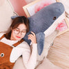 Plush Stuffed Toy Shark Kids Toys Boys Girls Animal Reading Pillow for Birthday Gifts, Height:100cm(Blue)