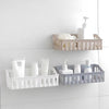 Bathroom Shelf hole-free Wall Hanging Seamless Storage Basket(Plain Gray)