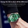 OLEVS 6650 Men Luminous Waterproof Silicone Strap Mechanical Watch(Green)