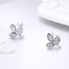 Sterling Silver Leaf Diamond Earrings Female Earrings