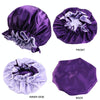 TJM-443A Double-Layer Satin Big Lace Night Hat Round Hat Chemotherapy Hat, Size: One Size Adjustable(Purple)
