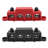 1 Pair Black & Red M8 Stud RV Ship High Current Power Distribution Terminal Block with Cover