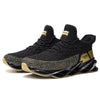 XM-28 Men Sports Casual Shoes Flying Woven Breathable Shoes, Size: 42(Black Gold)