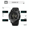 SKMEI 1762 Triplicate Round LED Dual Time Digital Display Waterproof Luminous Electronic Watch(Black)