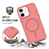 For iPhone 11 Shockproof MagSafe Armor PC Hybrid TPU Phone Case(Dark Pink+Maroon)
