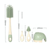 360 Degree Rotating Silicone Baby Bottle Brush Nipple Brush Cleaning Brush Set(Green)