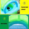 Sunshade and Sunscreen Baby Swimming Ring Car Boat Shape Inflatable Swimming Ring with Horn(Purple+Yellow)