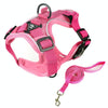 Reflective Dog & Cat Harness Vest with Lead, Pink, L