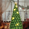 Glowing Christmas Tree Dwarf Ornament Home Christmas Resin Holiday Scene Decoration(Green)