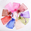 100 PCS Gift Bags Jewelry Organza Bag Wedding Birthday Party Drawable Pouches, Gift Bag Size:16X22cm(Yellow)