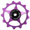 MEROCA Metal Bearings Mountain Bike Road Bike Rear Derailleur Guide Wheel 11T/13T Guide Wheel, Specification:13T, Color:Purple