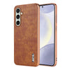 For Samsung Galaxy A36 AZNS Electroplated Frame Crocodile Texture Full Coverage Phone Case(Brown)
