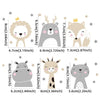10sheets Bohemia Cute Smiley Cartoon Animal Switch Sticker Kids Room Decoration(As Show)