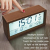 1906 Solid Wood Luminous Clock Large Screen Temperature And Humidity Clock(Eucalyptus Yellow)