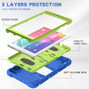 For Samsung Galaxy Tab A8.0 2019 T290 3-Layer Protection Screen Frame + PC + Silicone Shockproof Combination Case with Holder(Blue+Lime)