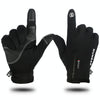 HUMRAO Outdoor Riding Gloves Winter Velvet Thermal Gloves Ski Motorcycle Waterproof Non-Slip Gloves, Size: L(Black)
