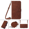 For Samsung Galaxy A23 5G Crossbody 3D Embossed Flip Leather Phone Case(Brown)