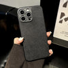 For iPhone 13 Litchi Texture TPU Black Lens Frame Phone Case(Black)