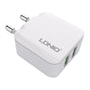 LDNIO A2201 2.4A Dual USB Charging Head Travel Direct Charge Mobile Phone Adapter Charger With Micro Data Cable(EU Plug)