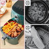 Round 2 Layer Air Fryer Silicone Basket Reusable Foldabl Air Fryer Mold Liner Tray(Black)