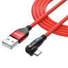 ENKAY 180 Degrees Rotating USB to 8 Pin Charging Data Cable with LED Light, Length:2m(Red)