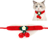 Handmade Knitted Cherry Pet Collar (M, Red, 25-30cm) - Cat & Dog