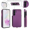 For Samsung Galaxy A35 5G Double Flap Zipper RFID Leather Phone Case with Short Lanyard(Dark Purple)