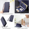 For Samsung Galaxy A36 Leather Stitching Multi-card Slot Zipper Phone Case(Blue)
