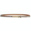 110cm Women Adjustable Leather Decorative Belt Casual Jeans Gold Buckle Thin Belt(Grey)