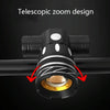 7602 LED USB Charging Telescopic Zoom Bicycle Front Light, Specification: Headlight + 056 Taillight