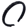 Handmade Fine-edged Fabric Headband Crystal Headband(Black)