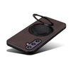 For Samsung Galaxy S23 FE 5G Denior A14 Skin Feel Rotating Holder MagSafe Phone Case(Brown)