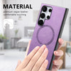 For Samsung Galaxy S25+ 5G Solid Color Retro Magsafe PU Back Cover Phone Case(Purple)