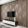 Simple 3D Water Ripple Non-woven Wallpaper Home Decoration Wall Sticker(Dark Brown)
