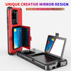 For Samsung Galaxy S20+ Dustproof Pressure-proof Shockproof PC + TPU Case with Card Slot & Mirror(Black)