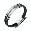 OPK PH1592 Stainless Steel Simple Glossy Double Braided Leather Bracelet