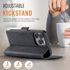 For iPhone 13 Pro AutSpace A11 Side Buckle MagSafe Magnetic RFID Phone Leather Case(Black)
