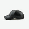 Outdoor Leisure Baseball Hat PU Leather Warm Peaked Cap, Size:Free Size(Black)