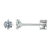 MSE062 S925 Sterling Silver Plated With Platinum Four-Claw Shining Moissanite Earrings, Size: S