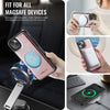 For iPhone 15 AutSpace A12 MagSafe Magnetic RFID Card Bag Phone Case(Rose Gold)
