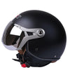 GXT Electric Vehicle Half Cover Helmet Four Seasons Retro Helmet, Size: M(Matte Black)