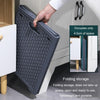 Foldable Dirty Clothes Basket Wall Mounted Bathroom Dirty Clothes Storage Frame Plastic Laundry Basket, Specification: Plus Large White