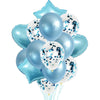 1 Set 18 Inch Aluminum Pearl Sequins Balloon Set Party Decoration Holiday Decoration(Sky Blue)