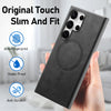 For Samsung Galaxy S25 Ultra 5G Solid Color Retro Magsafe PU Back Cover Phone Case(Black)