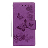 For Galaxy Note 8 Pressed Flowers Butterfly Pattern Horizontal Flip Leather Case with Holder & Card Slots & Wallet & Lanyard (Purple)