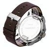 CAGARNY 6818 Fashionable DZ Style Large Dial Dual Clock Quartz Movement Sport Wrist Watch with Leather Band & Calendar Function for Men(Brown Band Silver Case)