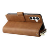 For Samsung Galaxy A35 5G 9-Card Slots Zipper Wallet Bag Leather Phone Case(Brown)