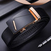 110cm Men Leather Automatic Buckle Belt Business Style Waist Band(K902 Golden)